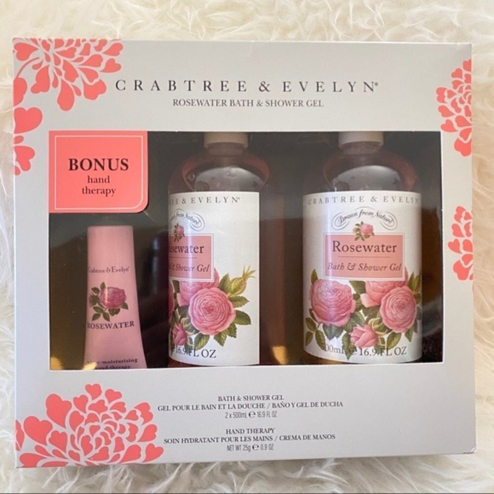 Crabtree and Evelyn Rosewater Shower Gel Hand Lotion Giftset